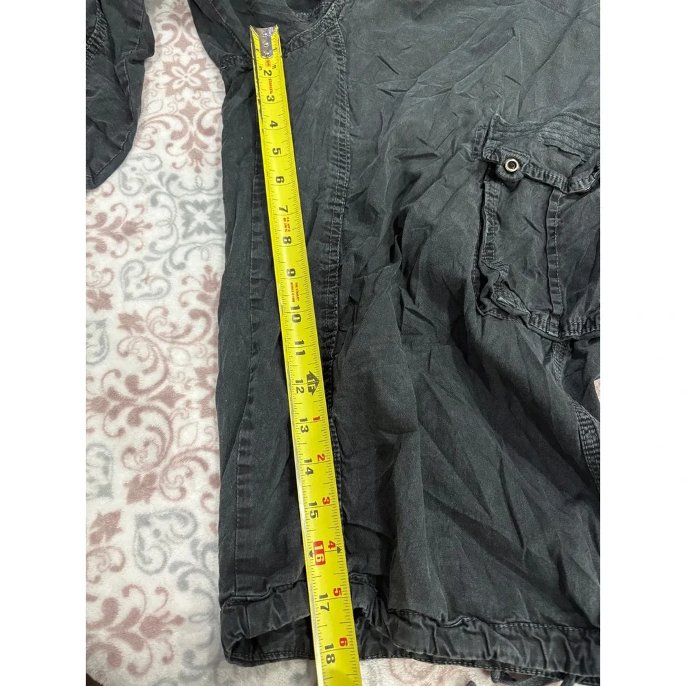 YXR Jeans Mens Cargo Shorts Faded Black 100 Cotton Relaxed Fit Size 42 Utility - Picture 6 of 10